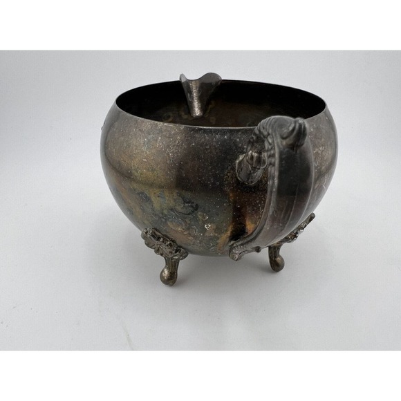 Vintage Tableware Antique Hand Made Silver-Plated Metal‎ Footed Creamer - Picture 2 of 8